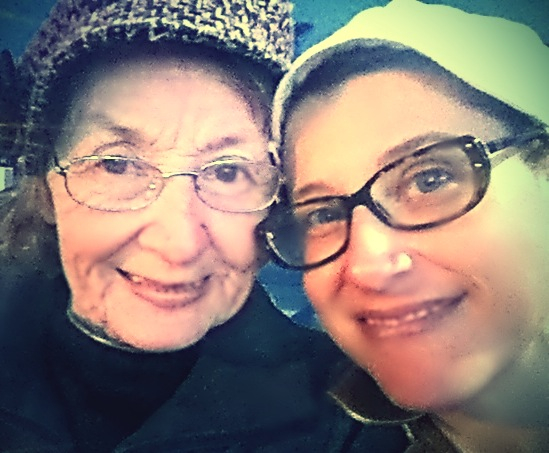 This is me with one of my adopted homeless mothers.