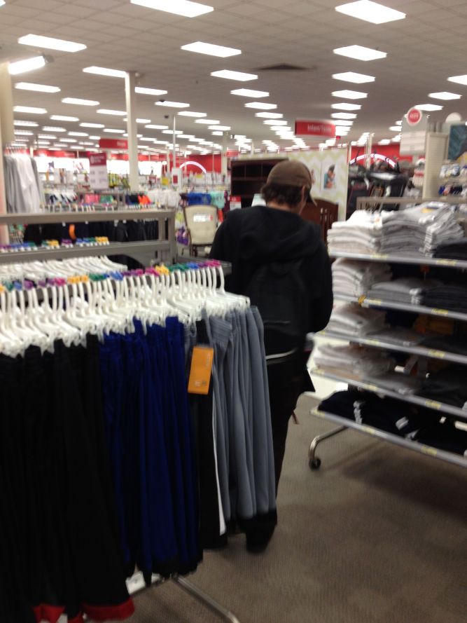 Dave looking for clothes