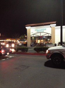 Dave and I sit in the parking lot of this Starbucks and talk.