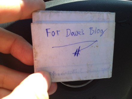 Dave's not to you, back